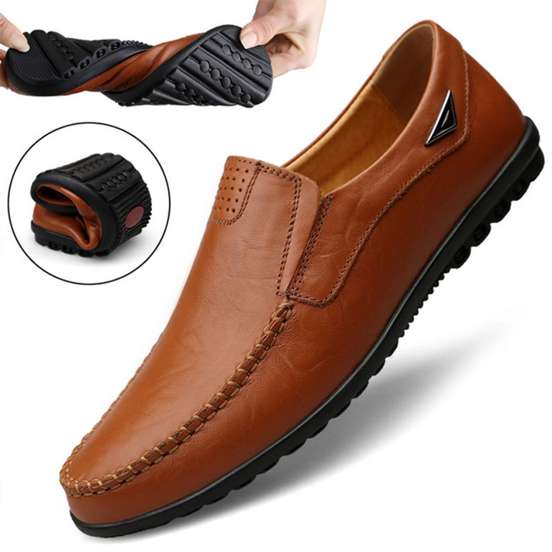 Streetwear Brand Luxury - Homens de couro genuíno sapatos casuais