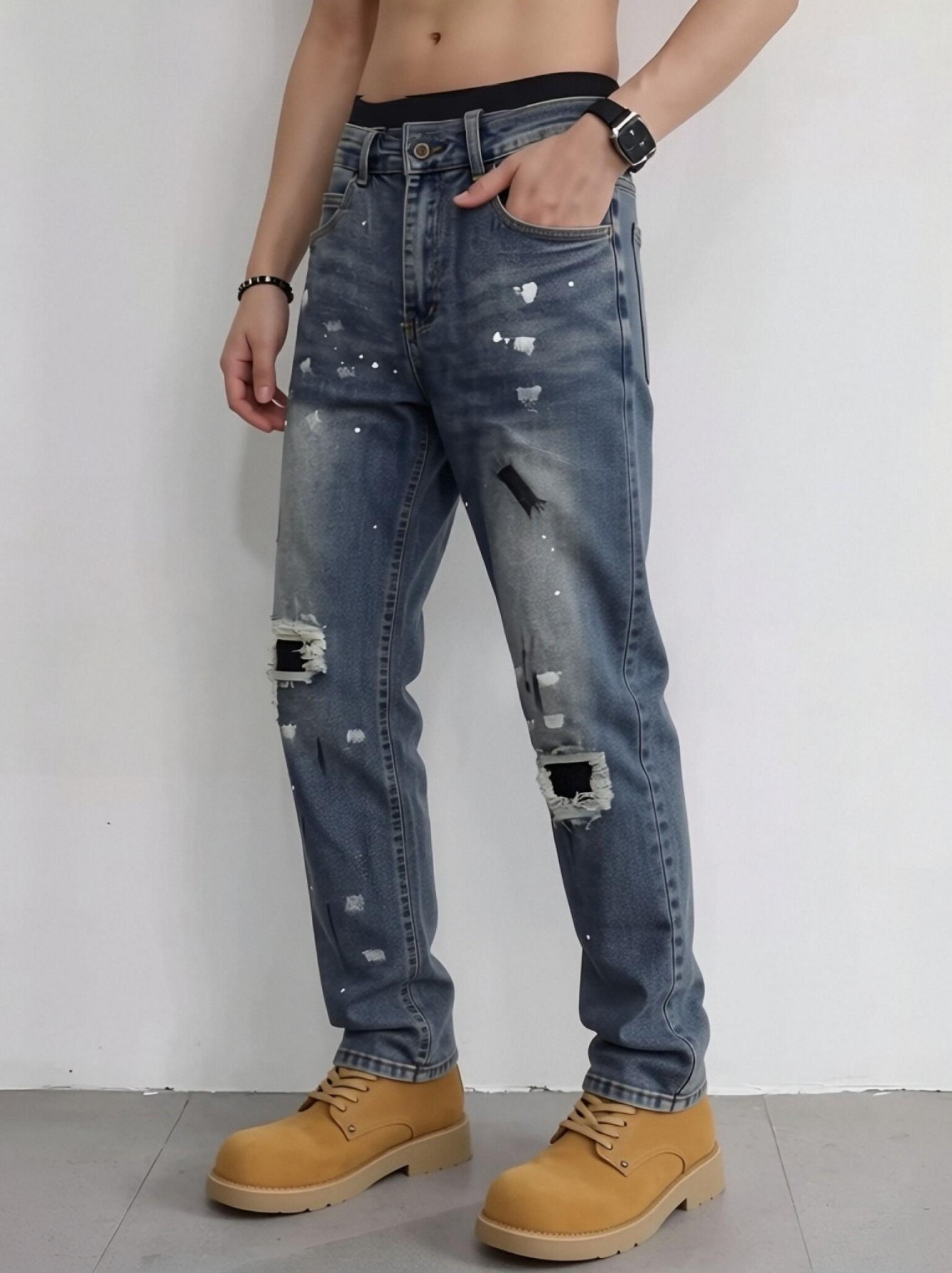 Streetwear Brand Tags - 【HME】Calças Jeans Masculinas | Calças de