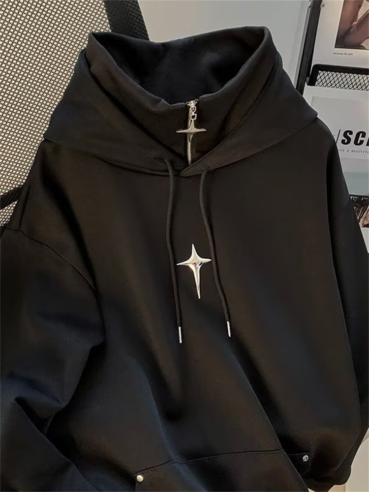 Moletom com Capuz de Gola Alta - Streetwear Brand Hoodie avaliação e preço
