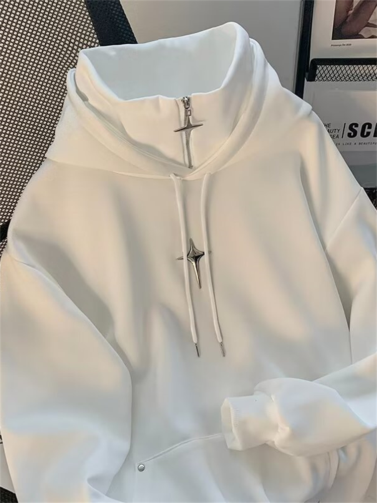 Moletom com Capuz de Gola Alta - Streetwear Brand Hoodie avaliação e preço